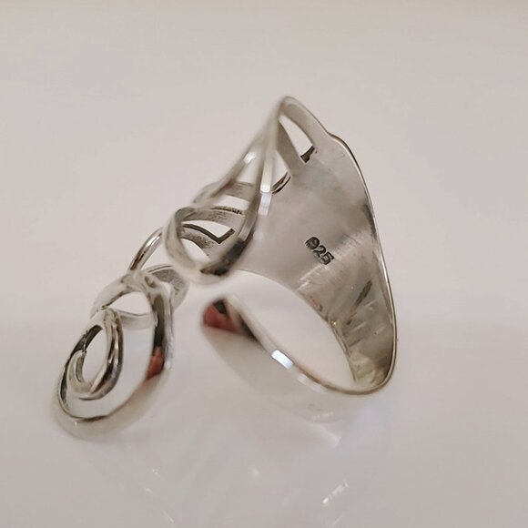 Women's 925 Sterling Silver Wrap Statement Swirl Boho Bohemian Ring - Picture 2 of 9